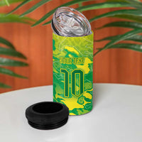 Custom Brazil National Football 4 in 1 Can Cooler Tumbler South American Wild Nature Sporty Style - Wonder Print Shop
