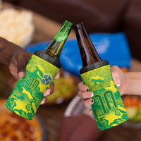 Custom Brazil National Football 4 in 1 Can Cooler Tumbler South American Wild Nature Sporty Style - Wonder Print Shop