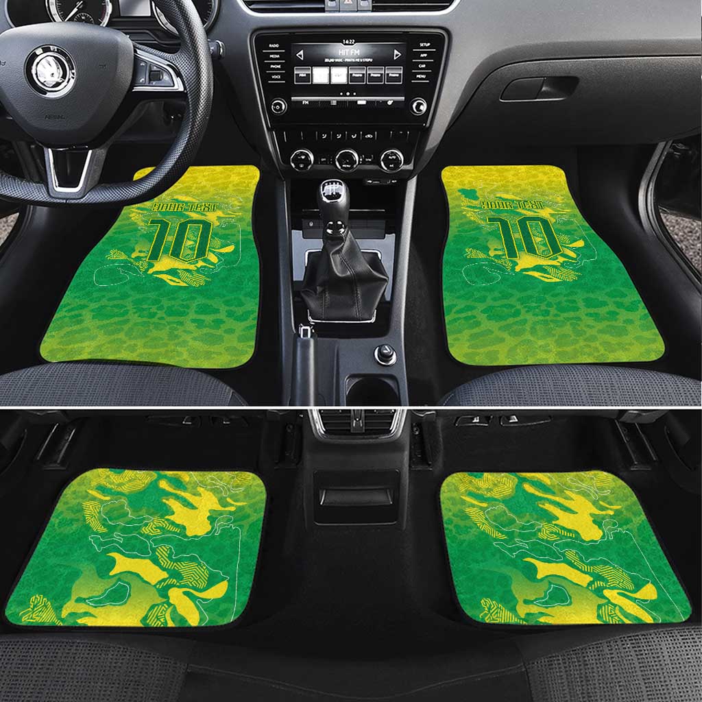 Custom Brazil National Football Car Mats South American Wild Nature Sporty Style - Wonder Print Shop