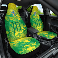 Custom Brazil National Football Car Seat Cover South American Wild Nature Sporty Style - Wonder Print Shop