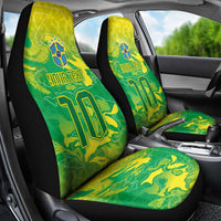 Custom Brazil National Football Car Seat Cover South American Wild Nature Sporty Style - Wonder Print Shop