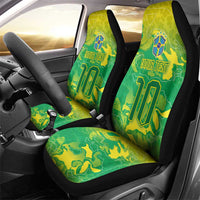 Custom Brazil National Football Car Seat Cover South American Wild Nature Sporty Style - Wonder Print Shop