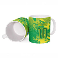 Custom Brazil National Football Ceramic Mug South American Wild Nature Sporty Style - Wonder Print Shop