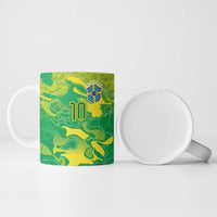 Custom Brazil National Football Ceramic Mug South American Wild Nature Sporty Style - Wonder Print Shop