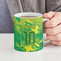 Custom Brazil National Football Ceramic Mug South American Wild Nature Sporty Style - Wonder Print Shop