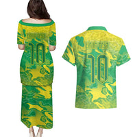 Custom Brazil National Football Couples Matching Puletasi and Hawaiian Shirt South American Wild Nature Sporty Style - Wonder Print Shop
