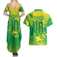 Custom Brazil National Football Couples Matching Summer Maxi Dress and Hawaiian Shirt South American Wild Nature Sporty Style - Wonder Print Shop