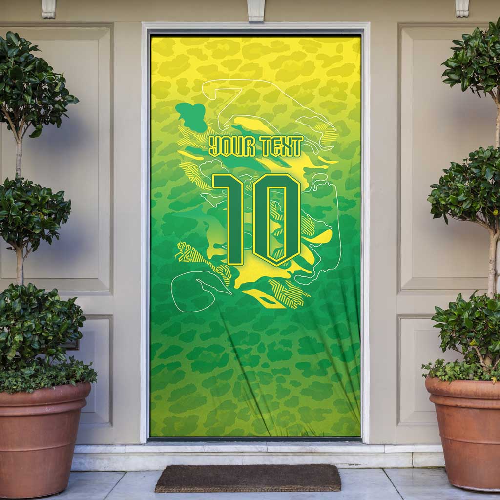Custom Brazil National Football Door Cover South American Wild Nature Sporty Style - Wonder Print Shop