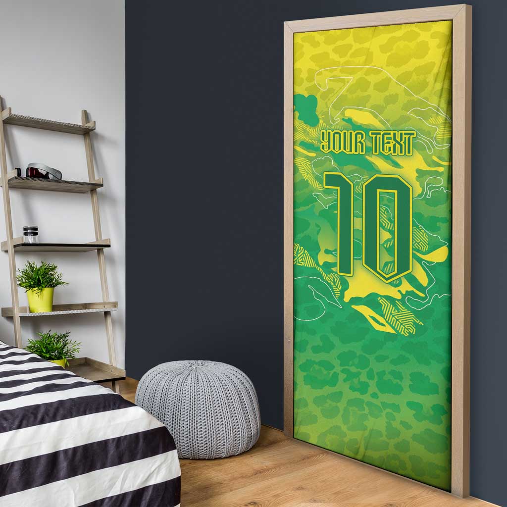 Custom Brazil National Football Door Cover South American Wild Nature Sporty Style - Wonder Print Shop