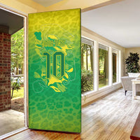 Custom Brazil National Football Door Cover South American Wild Nature Sporty Style - Wonder Print Shop