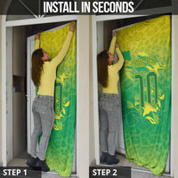 Custom Brazil National Football Door Cover South American Wild Nature Sporty Style - Wonder Print Shop