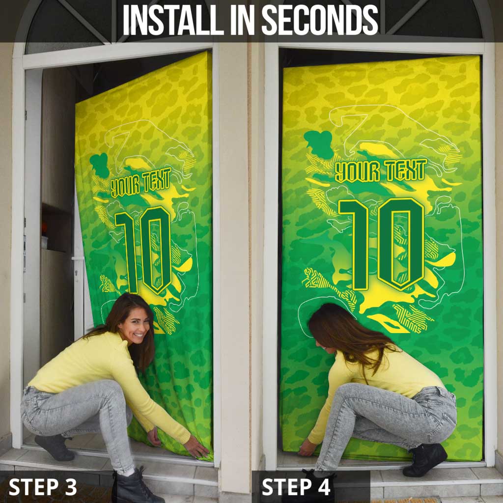 Custom Brazil National Football Door Cover South American Wild Nature Sporty Style - Wonder Print Shop