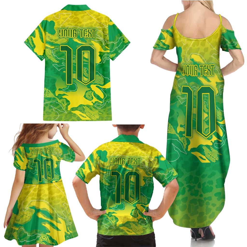 Custom Brazil National Football Family Matching Summer Maxi Dress and Hawaiian Shirt South American Wild Nature Sporty Style - Wonder Print Shop