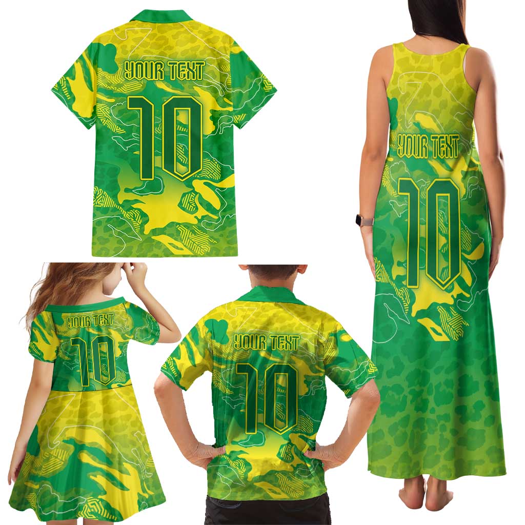 Custom Brazil National Football Family Matching Tank Maxi Dress and Hawaiian Shirt South American Wild Nature Sporty Style - Wonder Print Shop