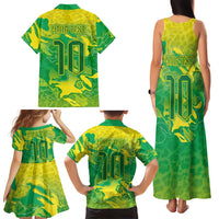 Custom Brazil National Football Family Matching Tank Maxi Dress and Hawaiian Shirt South American Wild Nature Sporty Style - Wonder Print Shop
