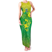 Custom Brazil National Football Family Matching Tank Maxi Dress and Hawaiian Shirt South American Wild Nature Sporty Style - Wonder Print Shop