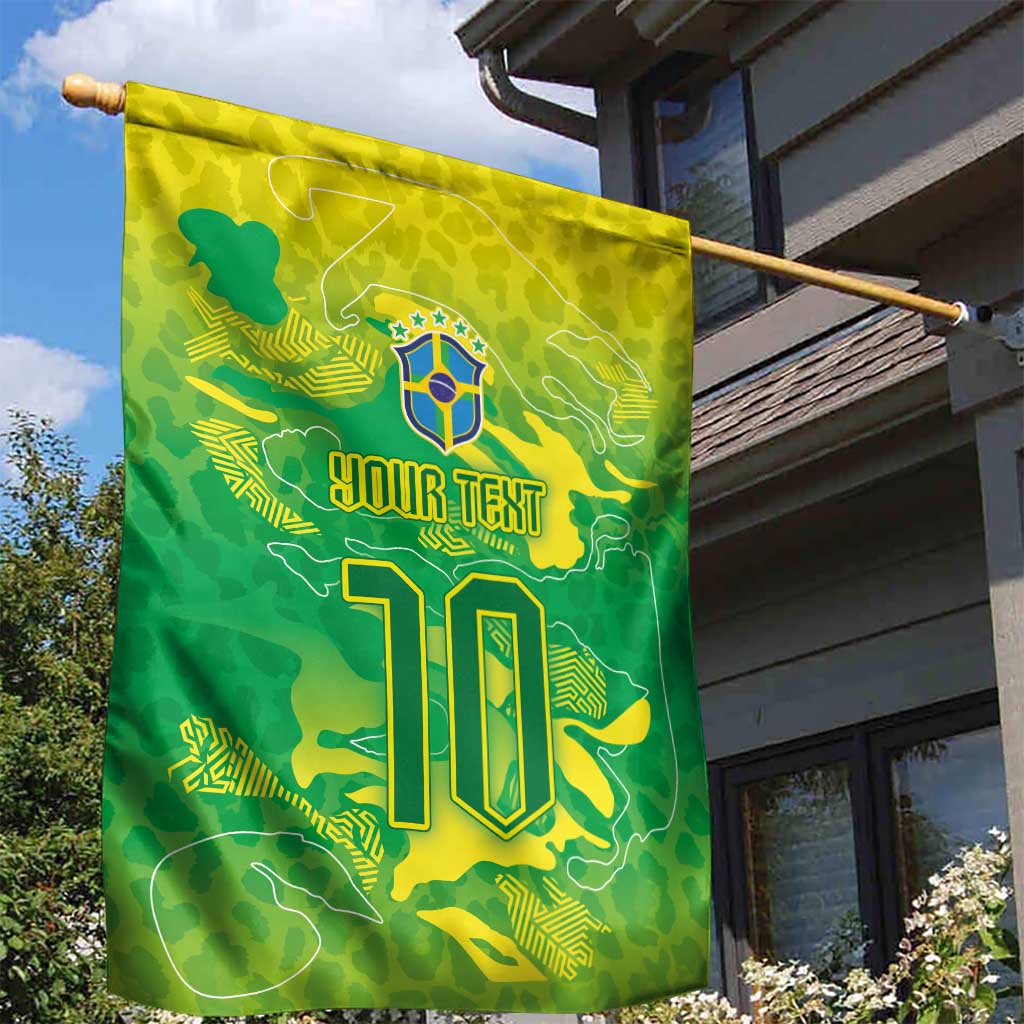 Custom Brazil National Football Garden Flag South American Wild Nature Sporty Style - Wonder Print Shop