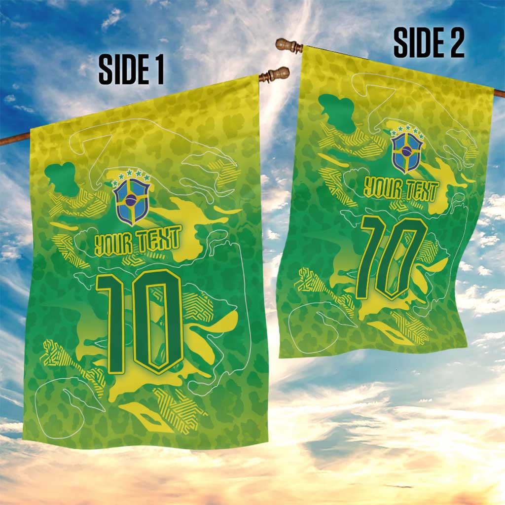 Custom Brazil National Football Garden Flag South American Wild Nature Sporty Style - Wonder Print Shop