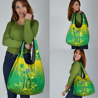 Custom Brazil National Football Grocery Bag South American Wild Nature Sporty Style - Wonder Print Shop