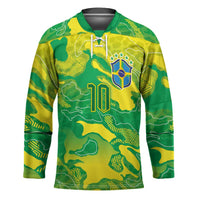 Custom Brazil National Football Hockey Jersey South American Wild Nature Sporty Style - Wonder Print Shop