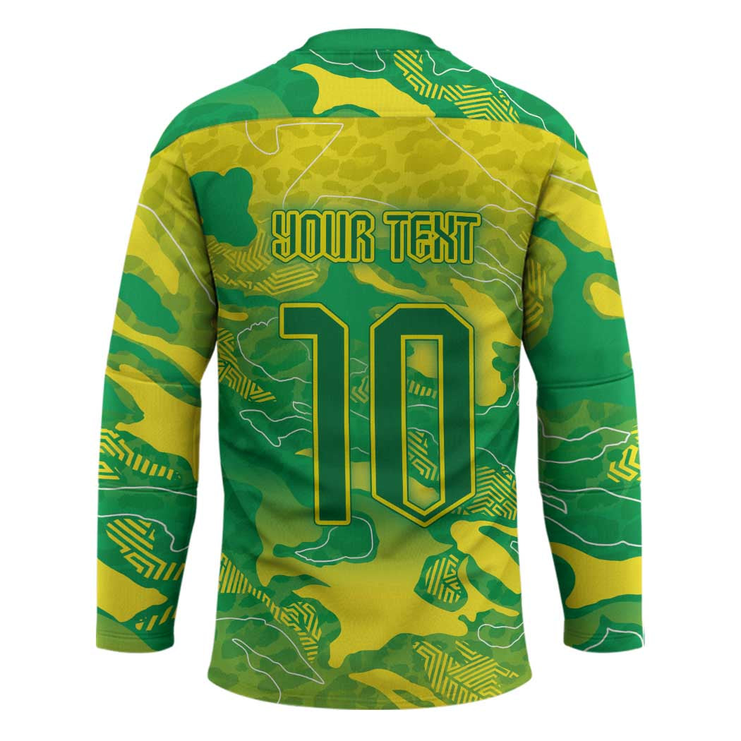 Custom Brazil National Football Hockey Jersey South American Wild Nature Sporty Style - Wonder Print Shop