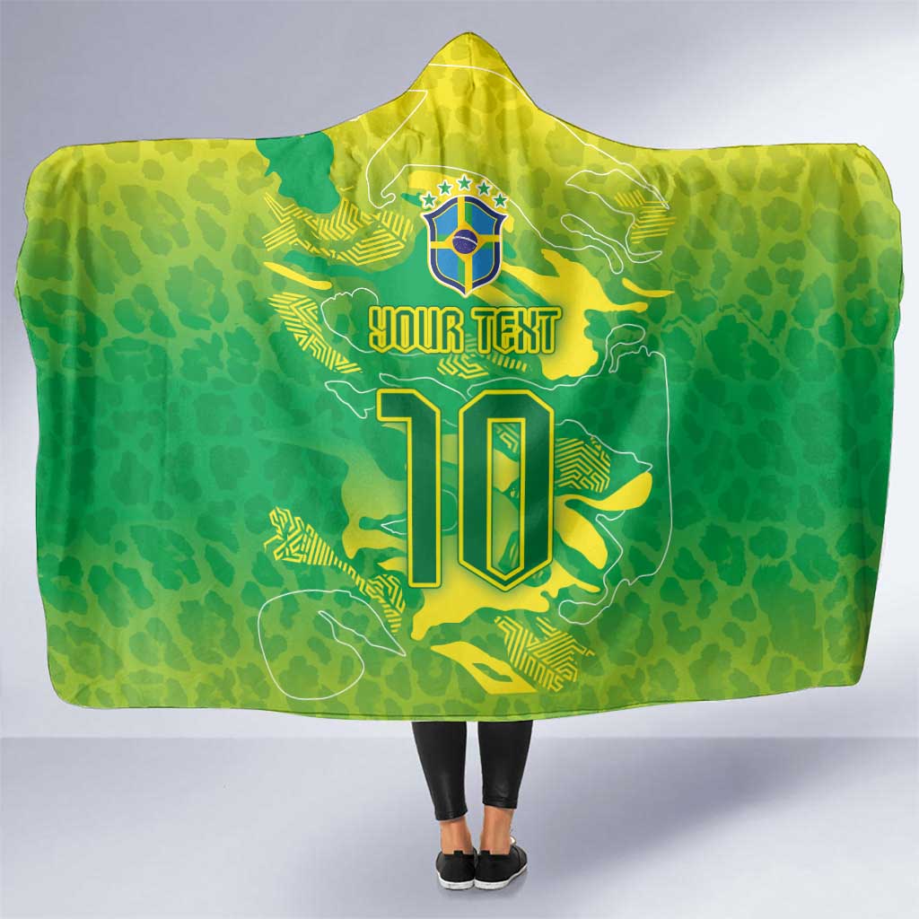 Custom Brazil National Football Hooded Blanket South American Wild Nature Sporty Style - Wonder Print Shop