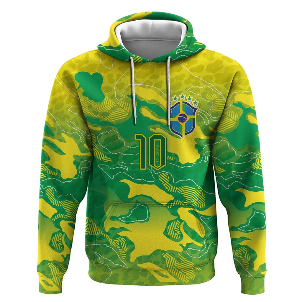 Custom Brazil National Football Hoodie South American Wild Nature Sporty Style - Wonder Print Shop