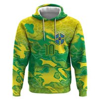 Custom Brazil National Football Hoodie South American Wild Nature Sporty Style - Wonder Print Shop