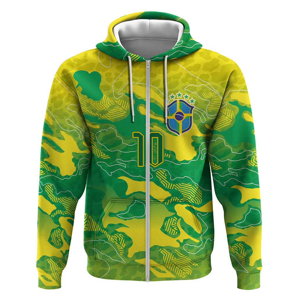 Custom Brazil National Football Hoodie South American Wild Nature Sporty Style - Wonder Print Shop