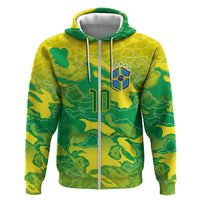 Custom Brazil National Football Hoodie South American Wild Nature Sporty Style - Wonder Print Shop
