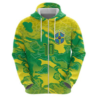 Custom Brazil National Football Hoodie South American Wild Nature Sporty Style - Wonder Print Shop
