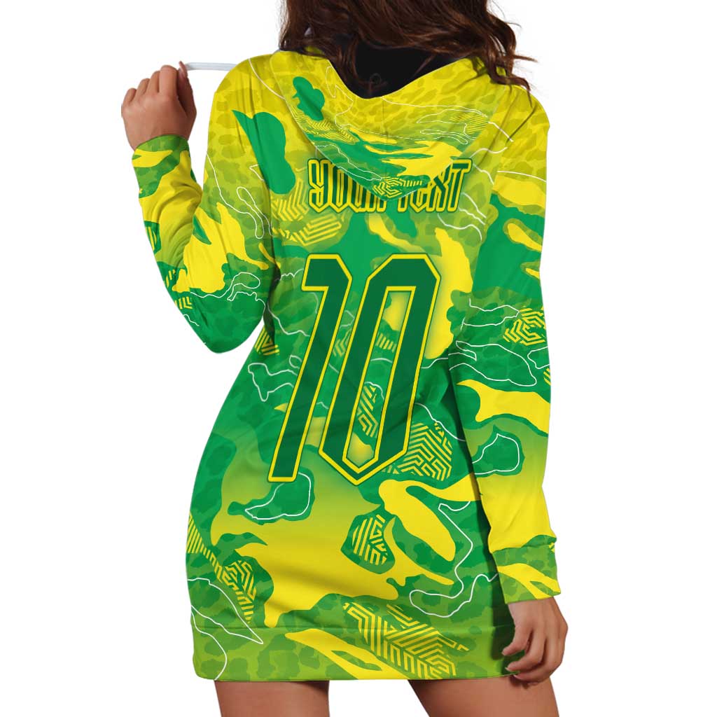 Custom Brazil National Football Hoodie Dress South American Wild Nature Sporty Style - Wonder Print Shop