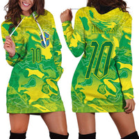 Custom Brazil National Football Hoodie Dress South American Wild Nature Sporty Style - Wonder Print Shop