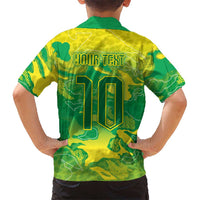Custom Brazil National Football Kid Hawaiian Shirt South American Wild Nature Sporty Style - Wonder Print Shop