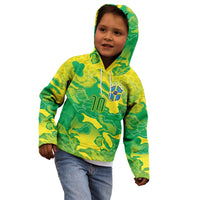 Custom Brazil National Football Kid Hoodie South American Wild Nature Sporty Style - Wonder Print Shop