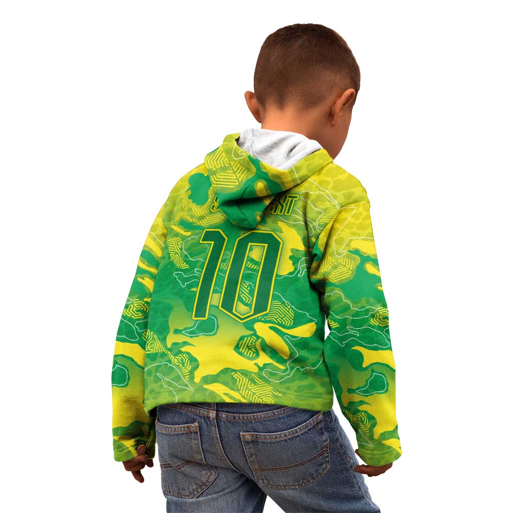 Custom Brazil National Football Kid Hoodie South American Wild Nature Sporty Style - Wonder Print Shop