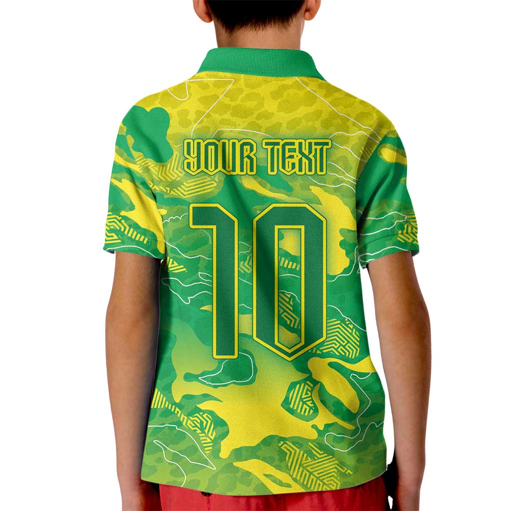 Custom Brazil National Football Kid Polo Shirt South American Wild Nature Sporty Style - Wonder Print Shop