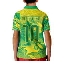 Custom Brazil National Football Kid Polo Shirt South American Wild Nature Sporty Style - Wonder Print Shop