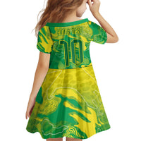 Custom Brazil National Football Kid Short Sleeve Dress South American Wild Nature Sporty Style - Wonder Print Shop