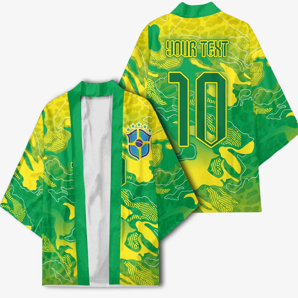 Custom Brazil National Football Kimono South American Wild Nature Sporty Style - Wonder Print Shop