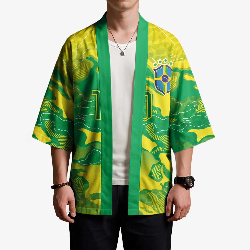 Custom Brazil National Football Kimono South American Wild Nature Sporty Style - Wonder Print Shop