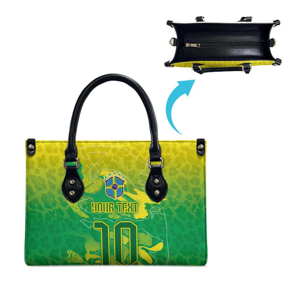 Custom Brazil National Football Leather Bag South American Wild Nature Sporty Style - Wonder Print Shop