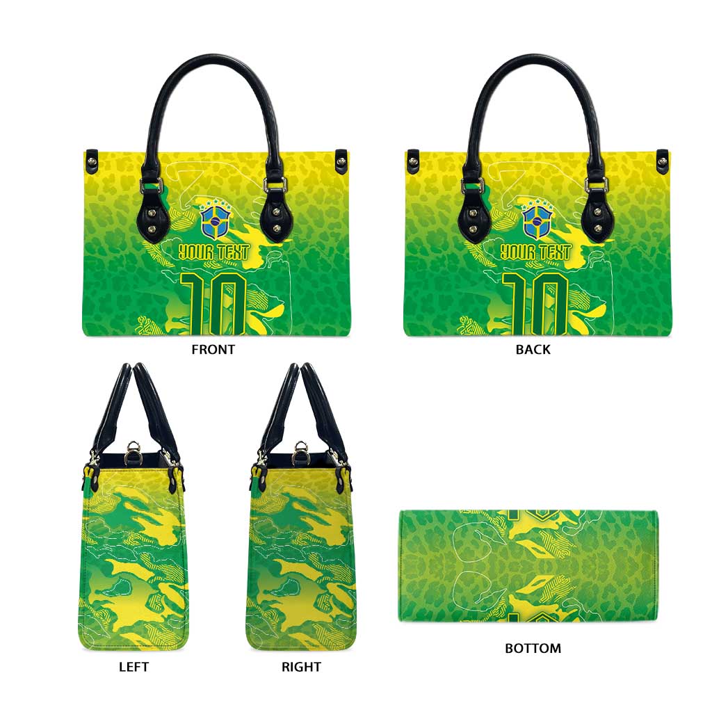 Custom Brazil National Football Leather Bag South American Wild Nature Sporty Style - Wonder Print Shop