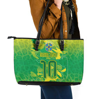 Custom Brazil National Football Leather Tote Bag South American Wild Nature Sporty Style - Wonder Print Shop