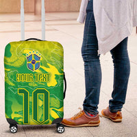 Custom Brazil National Football Luggage Cover South American Wild Nature Sporty Style - Wonder Print Shop
