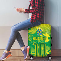 Custom Brazil National Football Luggage Cover South American Wild Nature Sporty Style - Wonder Print Shop