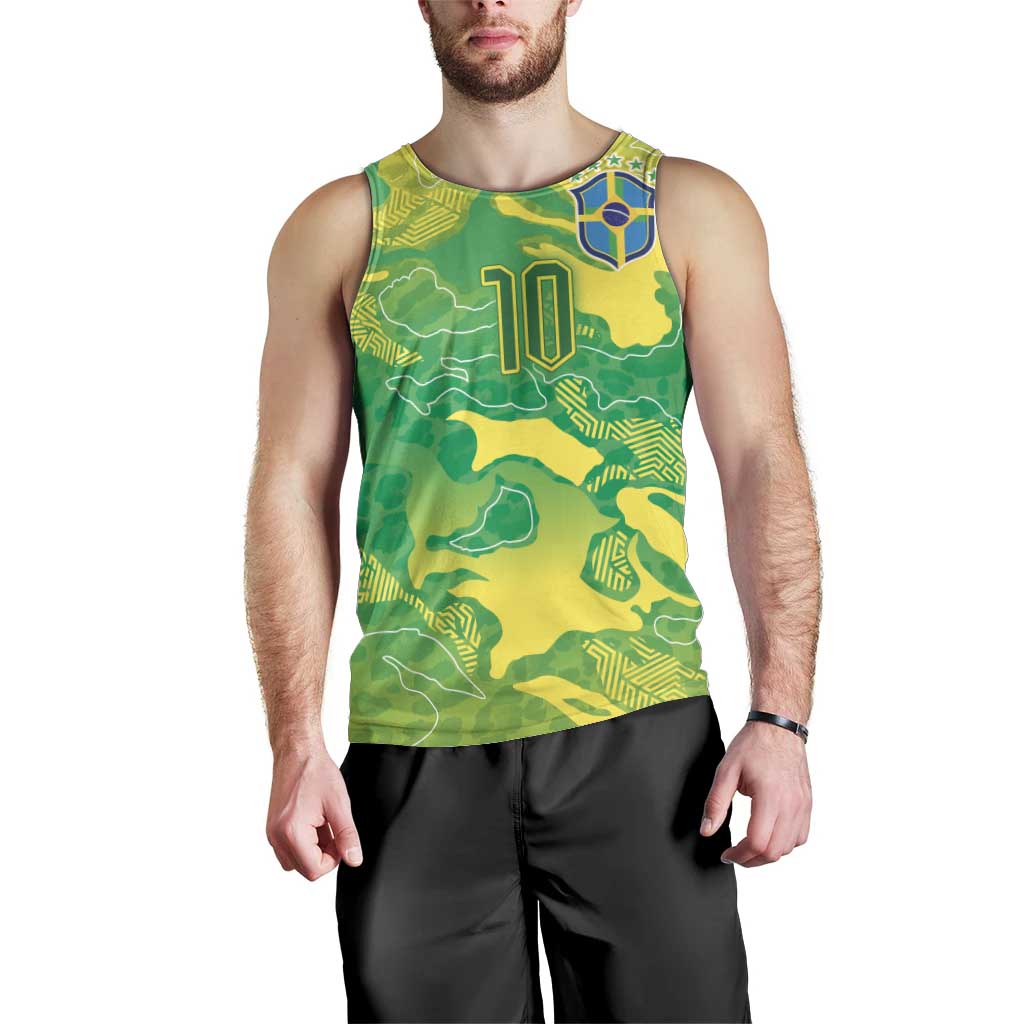 Custom Brazil National Football Men Tank Top South American Wild Nature Sporty Style - Wonder Print Shop