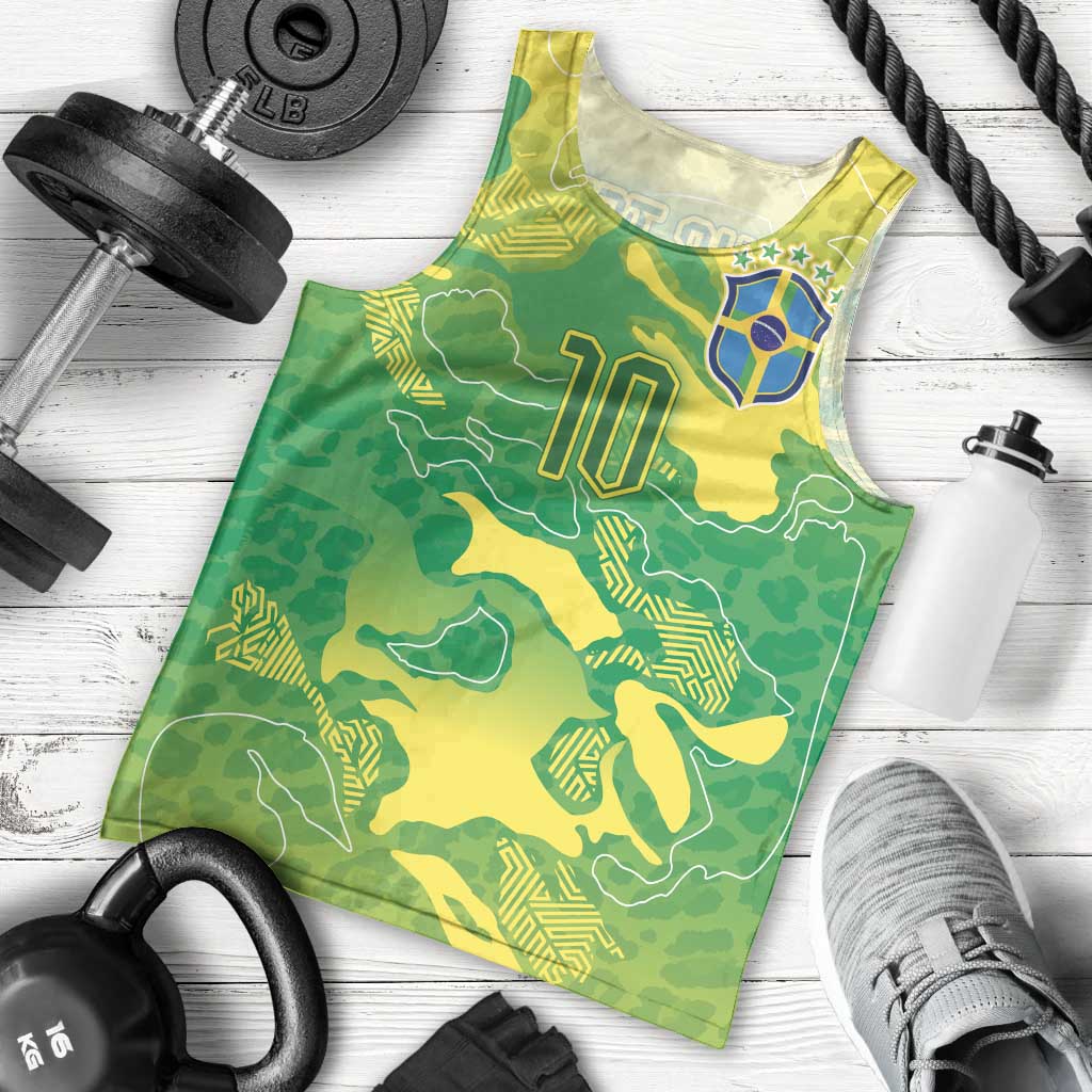 Custom Brazil National Football Men Tank Top South American Wild Nature Sporty Style - Wonder Print Shop