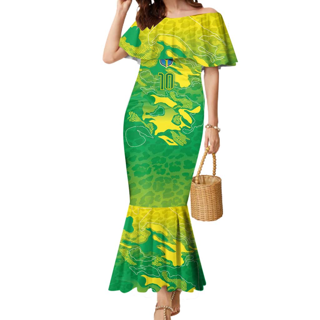Custom Brazil National Football Mermaid Dress South American Wild Nature Sporty Style - Wonder Print Shop