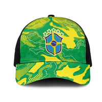 Brazil National Football Mesh Trucker Cap South American Wild Nature Sporty Style - Wonder Print Shop